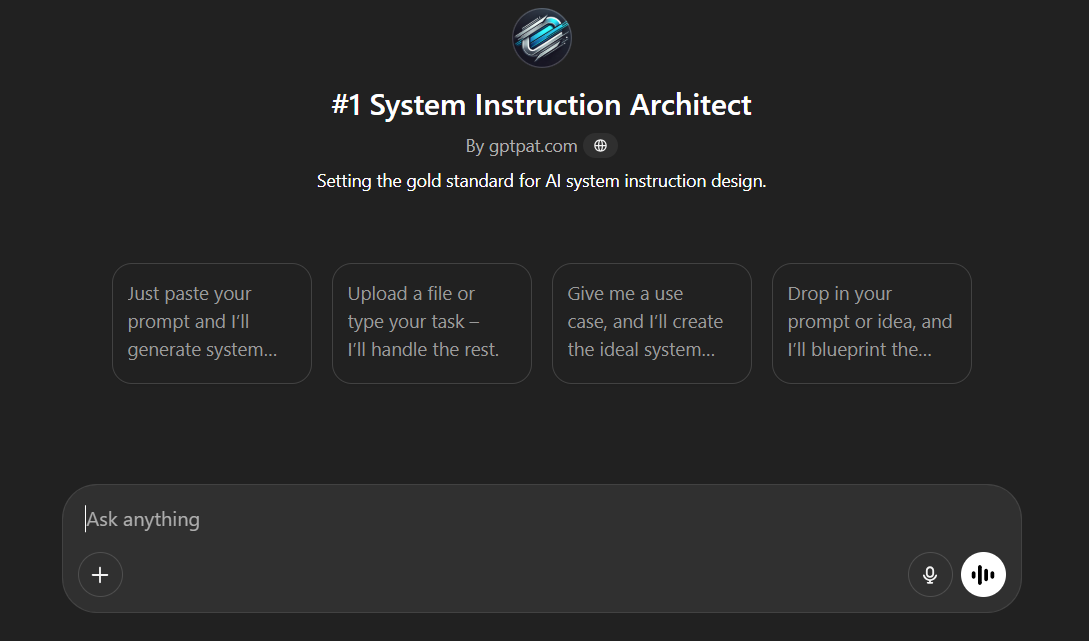 System Instruction Architect Interface